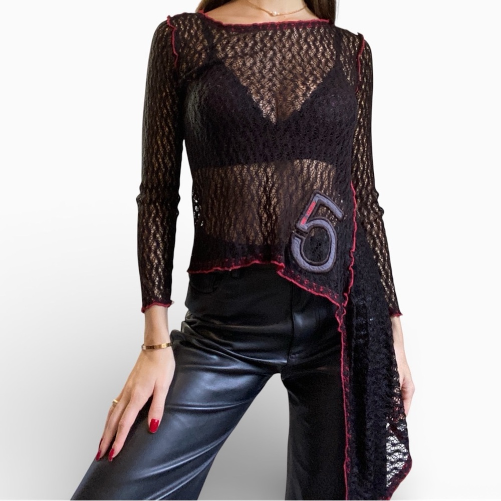 Vintage Cop Copine asymmetrical knit top